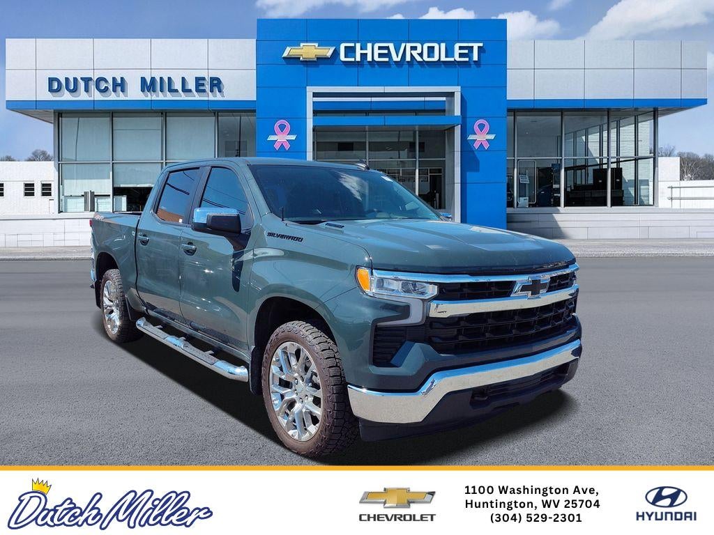 2025 Chevrolet Silverado 1500 LT in Cypress Gray — front three-quarter view
