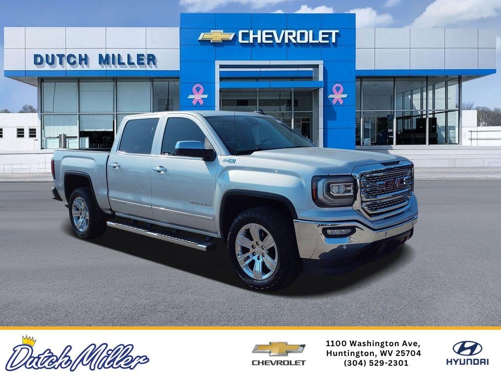 2018 GMC Sierra 1500 SLT in Quicksilver Metallic — front three-quarter view